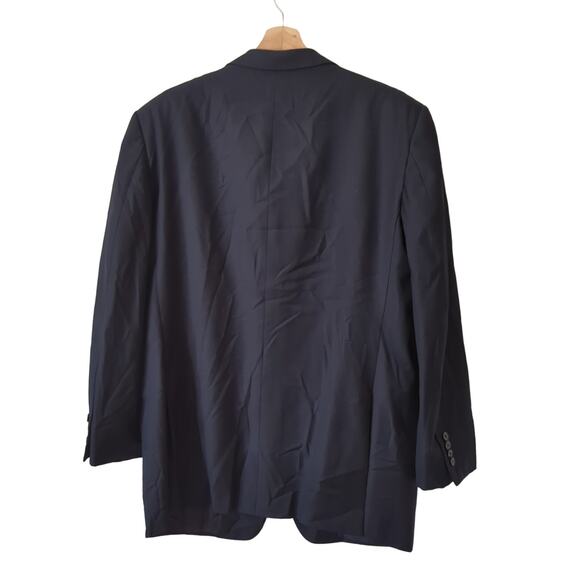 Ermenegildo Zegna Blazer Jacket Mens 52R US42 Roma 100% Wool Navy Blue Suit Coat - Picture 3 of 6